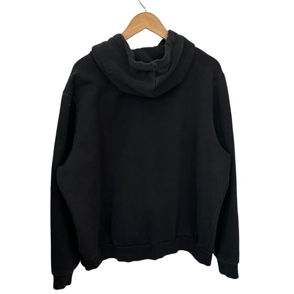 Puma Sweatshirt Pullover Hoodie Mens XXL Pocket Black Cotton Comfort Stretch - Picture 3 of 8